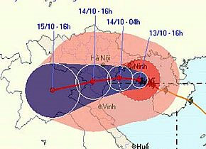 Tâm bão số 10 gió mạnh nguy hiểm cấp 6 trở lên