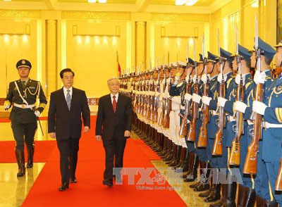 Tổng bí thư, Chủ tịch nước CHND Trung Hoa Hồ Cẩm Đào đón, hội đàm với Tổng bí thư Nguyễn Phú Trọng