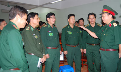 Kiểm tra, động viên cán bộ tham gia Hội thi Chỉ huy trưởng, Chính ủy Biên phòng