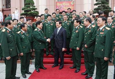 Chủ tịch nước chúc Tết Bộ Quốc phòng, Bộ đội Biên phòng và Quân chủng Phòng không-Không quân