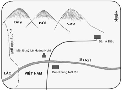 Phần mộ liệt sĩ Lê Hoàng Nghị ở gần bản A Điêu (tỉnh Quảng Nam)