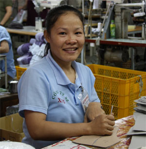 Nữ công nhân tốt tính