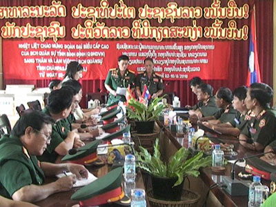 LLVT Bình Định thăm và làm việc với LLVT tỉnh Chămpasax-Lào
