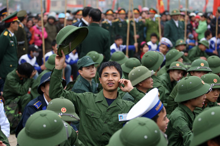 Ngày hội lên đường nhập ngũ ở quê lúa