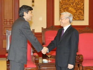 Tổng bí thư, Chủ tịch Quốc hội Nguyễn Phú Trọng tiếp Phó tổng giám đốc IMF và Bộ trưởng Tài chính Ấn Độ