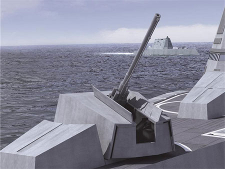 Mỹ thử nghiệm hải pháo 155 mm của khu trục hạm lớp Zumwalt