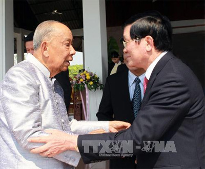 Chủ tịch nước Trương Tấn Sang thăm tỉnh Chăm-pa-xắc (Lào)