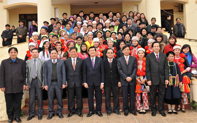 Chủ tịch nước Trương Tấn Sang chúc Tết đại diện cộng đồng các dân tộc Việt Nam