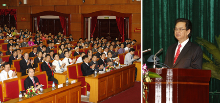 Thủ tướng Nguyễn Tấn Dũng dự và chỉ đạo Đại hội Đảng bộ tỉnh Lạng Sơn