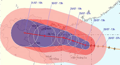 Bão số 3 hướng vào bờ biển Hải Phòng - Nghệ An