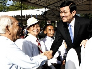 Chủ tịch nước Trương Tấn Sang dự kỷ niệm 120 năm ngày sinh của đồng chí Võ Văn Tần