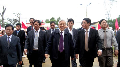 Tổng Bí thư thăm và chúc Tết tại tỉnh Quảng Nam