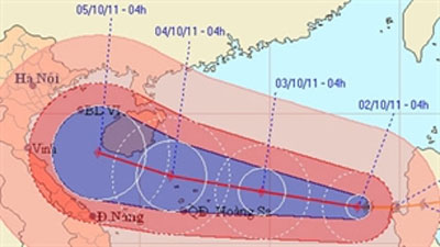 Trưa 4-10, bão số 6 cách đất liền khoảng 350km