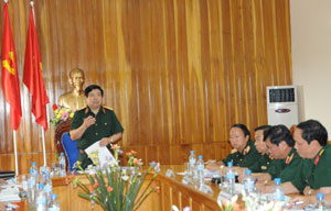 Đại tướng Phùng Quang Thanh thăm và làm việc tại Bộ tư lệnh Quân khu 5