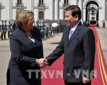 Chủ tịch nước Nguyễn Minh Triết hội kiến với các nhà lãnh đạo quốc hội Chi-lê