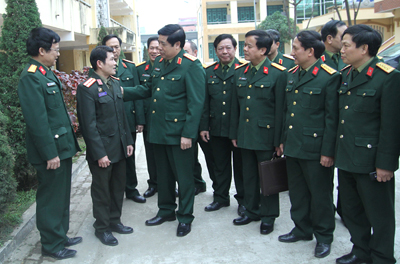 Bộ trưởng Phùng Quang Thanh thăm và làm việc tại Học viện Kỹ thuật Mật mã