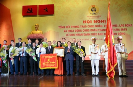 Liên đoàn Lao động TP Hồ Chí Minh đón nhận danh hiệu Anh hùng Lao động