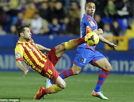 Vòng 20 La Liga: Levante bất ngờ “cầm chân” Barca