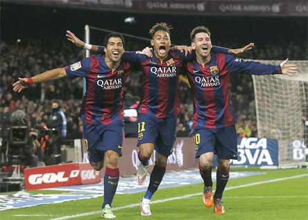 Vòng 18 La Liga: Bộ ba Messi-Suarez-Neymar tỏa sáng