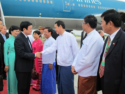 Chủ tịch nước Trương Tấn Sang thăm Mi-an-ma