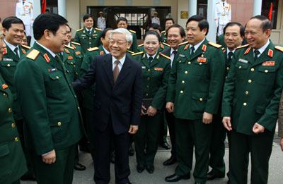 Tổng bí thư Nguyễn Phú Trọng làm việc với Tổng cục Chính trị QĐND Việt Nam