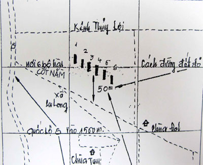 6 phần mộ liệt sĩ ở ấp Dol (Kal-dal, Cam-pu-chia)