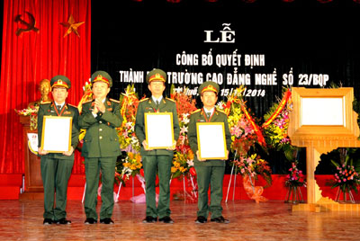 Công bố Quyết định thành lập trường Cao đẳng nghề số 23 – Bộ Quốc phòng