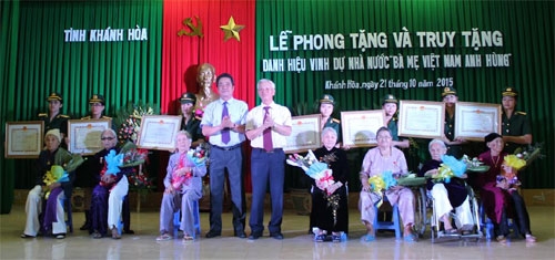 Khánh Hòa: Phong tặng và truy tặng Danh hiệu Bà mẹ Việt Nam anh hùng