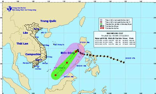 Bão số 5 cách đảo Song Tử Tây 570km