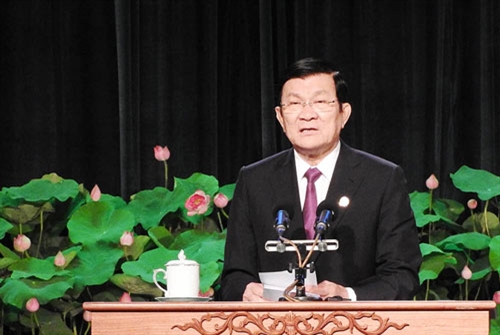 Chủ tịch nước Trương Tấn Sang dự Đại hội thi đua yêu nước Thành phố Hồ Chí Minh