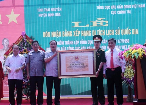 Đón nhận Bằng di tích lịch sử cấp Quốc gia địa điểm thành lập Tổng cục Cung cấp