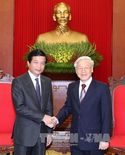 Tổng Bí thư Nguyễn Phú Trọng tiếp Đại sứ Lào