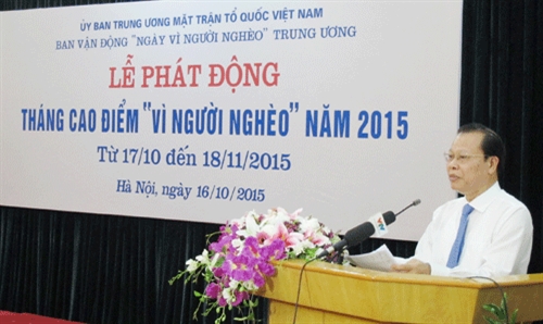 Phát động tháng cao điểm “Vì người nghèo” năm 2015