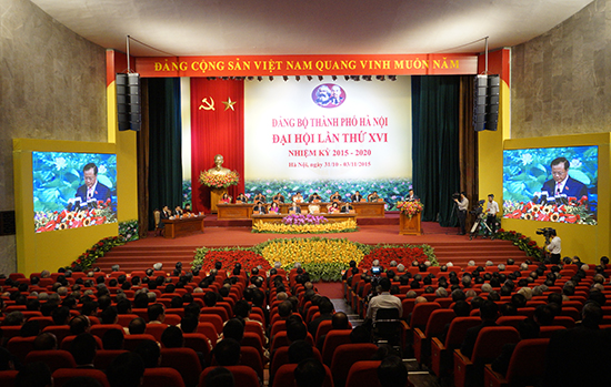 Khai mạc trọng thể Đại hội đại biểu Đảng bộ Thành phố Hà Nội lần thứ XVI, nhiệm kỳ 2015 - 2020