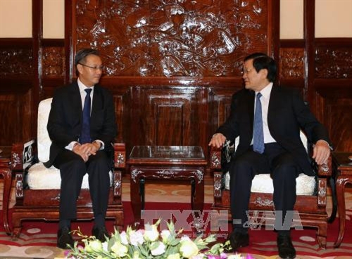 Chủ tịch nước Trương Tấn Sang tiếp các đại sứ trình quốc thư