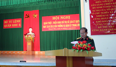 BTL Quân khu 5 quán triệt Chỉ thị 328 của Quân ủy Trung ương cho gần 300 đại biểu