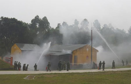 Chỉ đạo Kho Y diễn tập phòng, chống cháy nổ, cháy rừng, cứu sập kho đạn 