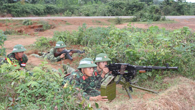 Diễn tập chỉ huy cơ quan, một bên hai cấp ngoài thực địa