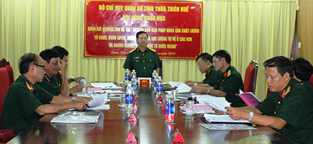 Bộ CHQS tỉnh Thừa Thiên-Huế nghiệm thu đề tài  khoa học