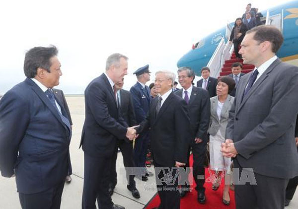 Tổng Bí thư Nguyễn Phú Trọng bắt đầu thăm chính thức Hoa Kỳ