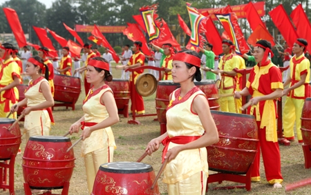 Trống hội ở Trung đoàn Thành Đồng Biên Giới