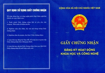 Thẩm quyền cấp Giấy chứng nhận đăng ký hoạt động khoa học và công nghệ