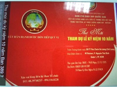 Làm rõ việc mạo danh Ban chỉ đạo 389 quốc gia