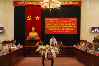 Hội thảo khoa học về nghĩa vụ bảo vệ Tổ quốc của công dân