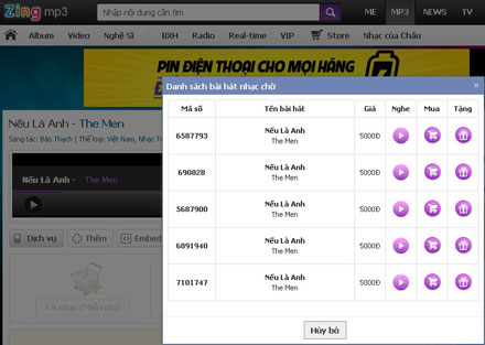 Tải nhạc chờ mạng MobiFone trực tiếp trên Zing Mp3