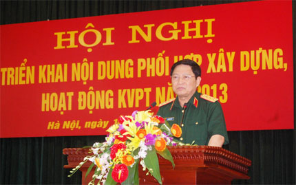 Triển khai nội dung phối hợp xây dựng, hoạt động khu vực phòng thủ