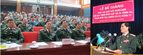 Bế giảng hai khóa đào tạo cao cấp chỉ huy tham mưu và tham mưu tác chiến CD-CL.