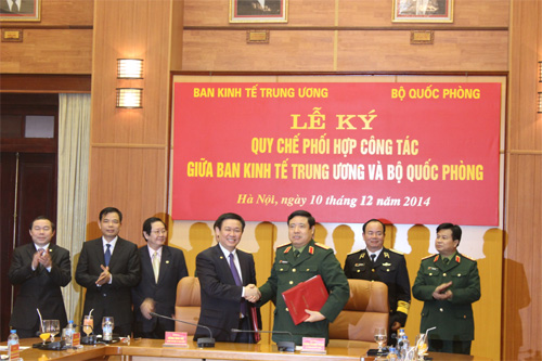Tăng cường phối hợp công tác giữa Ban Kinh tế Trung ương và Bộ Quốc phòng