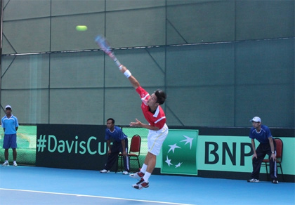 Giải quần vợt Davis Cup: Hoàng Thiên tỏa sáng