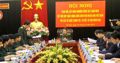 Phối hợp hoạt động hiệu quả giữa Quân đội với các tổ chức chính trị - xã hội, xã hội nhân đạo